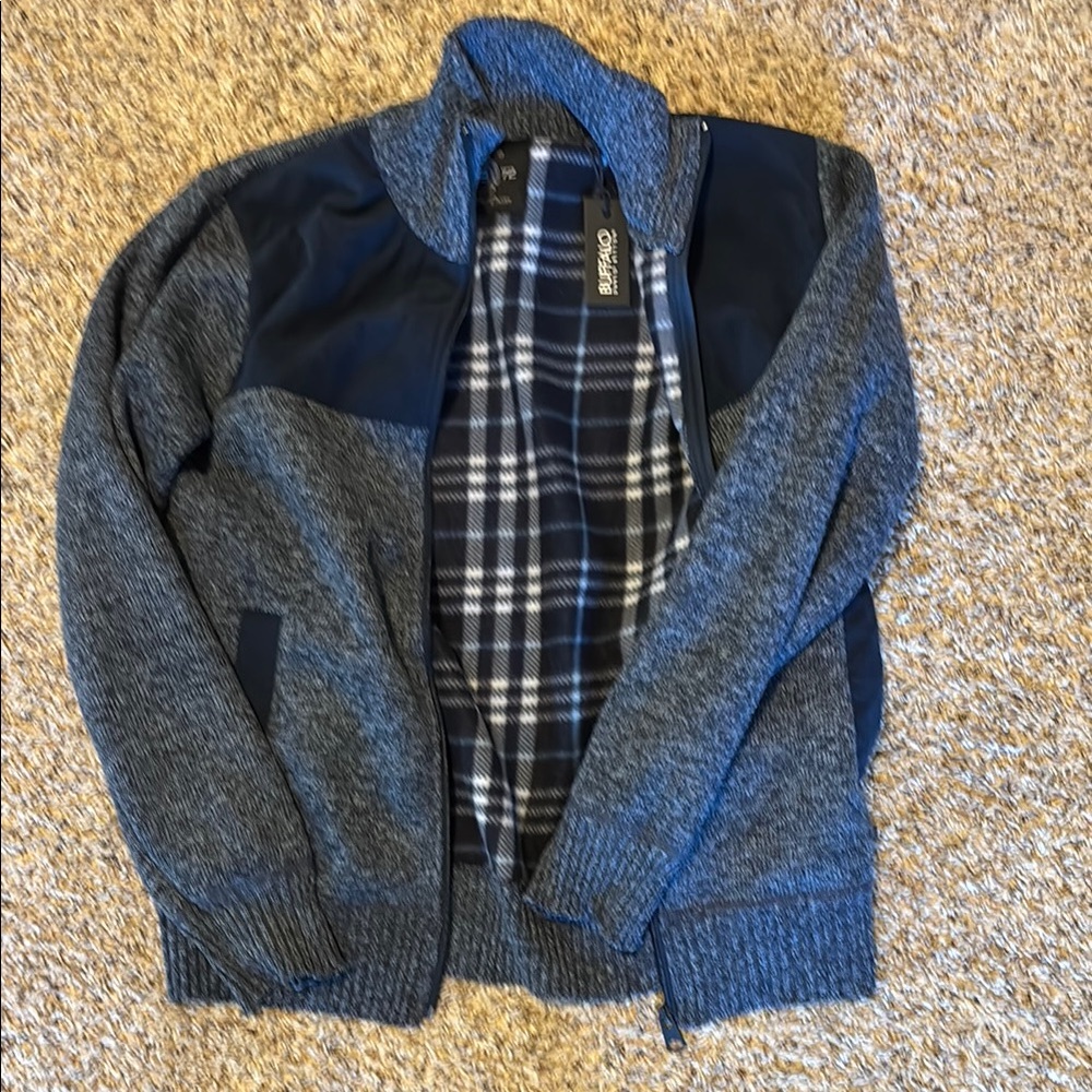 Buffalo David Bitton Gray and Blue Men's Sweater
